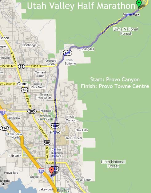 Utah Valley Half Marathon: Utah Valley Half Marathon Map