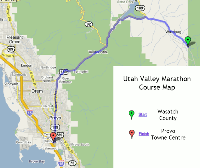 Utah Valley Marathon: Utah Valley Marathon Map