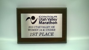 Utah Valley Women's 10 K Plaque