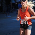 Utah Valley Marathon Woman in orange running