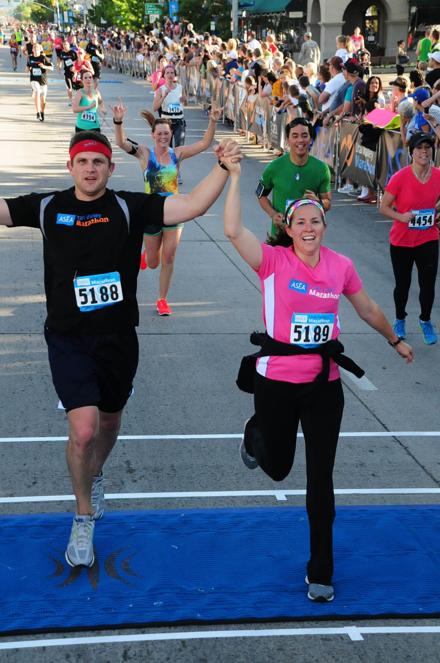 Utah Valley 10K Runners at finish line.