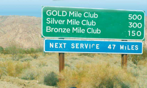 Marathon Mileage Club Sign Photo